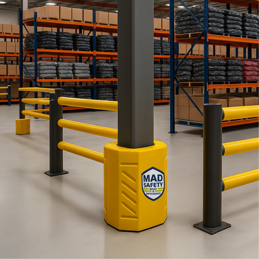 Column Protector with Integrated Barrier System